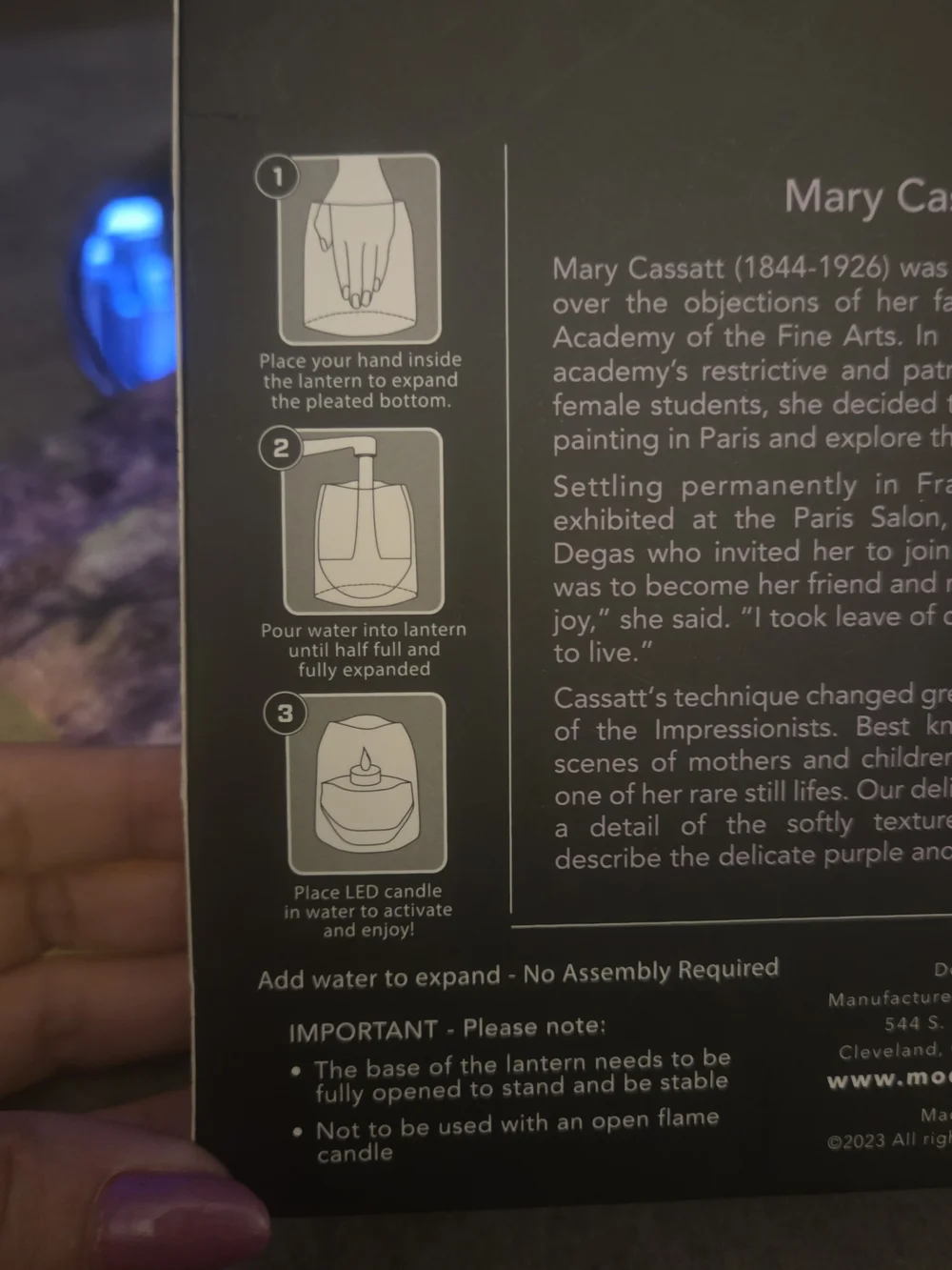 MODGY Mary Cassatt Luminary Lantern Water Activated LED Candle Set
